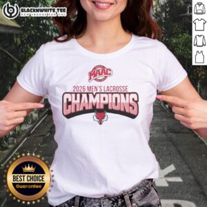 Alt Text: Top Marist Lacrosse 2026 Men's Lacrosse Champions Ladies Tee featuring team logo and vibrant design.