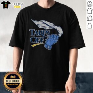 Alt Text: Original Tampa Bay Baseball Tarps Off T-Shirt featuring vibrant team colors and logo, perfect for fans.