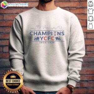 Awesome York City Football Club Champions sweatshirt in vibrant colors, perfect for fans and casual wear.