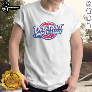 Alt Text: Pretty Deeetroit Basketball Detroit Pistons T-Shirt featuring vibrant graphics and team colors, perfect for fans.