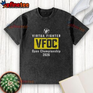Top VFoc Virtua Fighter Open Championship 2026 washed t-shirt featuring vibrant graphics and comfortable fit.