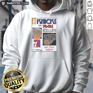Stylish New York Knicks playoffs hoodie featuring vibrant team colors for Round 2 match-up.
