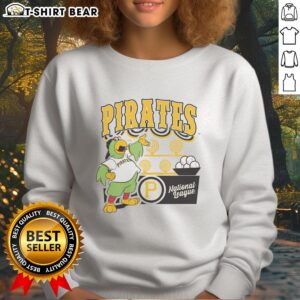 Alt Text: Stylish Top Mitchell & Ness cream Pittsburgh Pirates Step Back Up sweatshirt featuring team logo and comfortable fit.