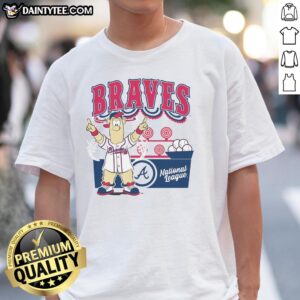 Alt Text: Awesome Mitchell & Ness Cream Atlanta Braves Step Back Up T-Shirt featuring team logo and stylish design.