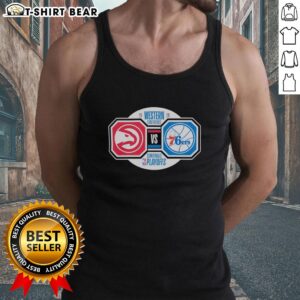 2026 NBA Playoffs tank top featuring Atlanta Hawks vs Philadelphia 76ers design for Western Conference Semifinals.