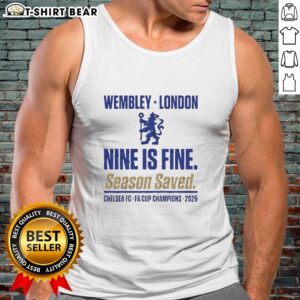 Official Chelsea FA Cup Winners Ninth Title 2026 tank top showcasing Wembley glory and team pride.