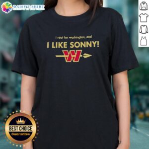 Original Washington Commanders I Root For Washington Ladies Tee featuring Sonny logo, perfect for fans and casual wear.