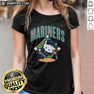 Adorable Seattle Mariners Hello Kitty ladies tee featuring a playful design, perfect for fans and casual wear.