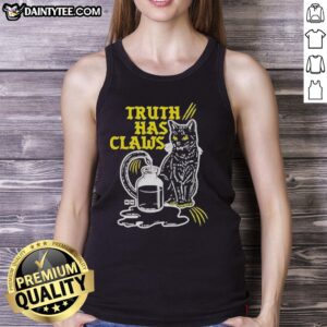 Hot Cat Truth Has Claws Tank Top featuring a playful cat graphic, perfect for casual summer outfits and cat lovers.