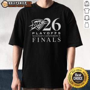 Awesome OKC Thunder Wincraft 2026 Western Conference Finals T-Shirt featuring team colors and logo, perfect for fans.