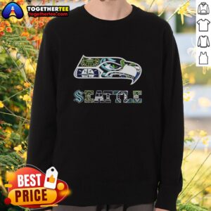 Alt Text: Awesome Seattle Seahawks NFL sweatshirt featuring Seattle sports teams logo, perfect for fans and game day wear.