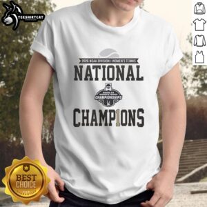 Alt Text: 2026 NCAA Division I Women's Tennis National Champions T-Shirt featuring vibrant design and team colors.