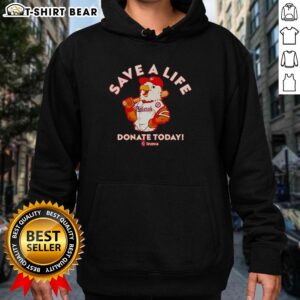 2026 Nice Washington Nationals baseball hoodie promoting Inova Blood Drives, featuring team colors and logo.