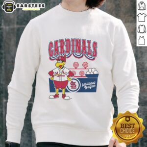 Alt Text: Awesome Mitchell & Ness cream St. Louis Cardinals Step Back Up sweatshirt featuring a vintage logo and stylish design.