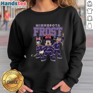 Nice Minnesota Frost Cartoon Team Ice Hockey Sweatshirt showcasing a fun design perfect for winter sports fans.