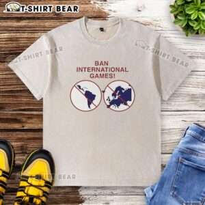 Awesome Ban International Games washed t-shirt featuring vibrant graphics and a comfortable fit for sports enthusiasts.