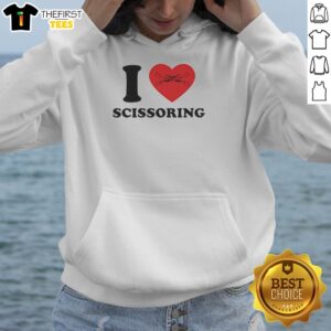 Vintage hoodie featuring 'I Love Scissoring' design, perfect for cozy style and playful expression.