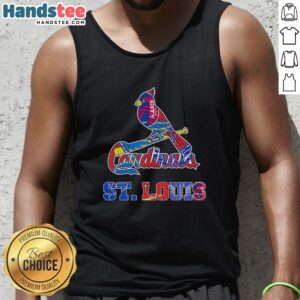 Stylish tank top featuring a mashup of St. Louis Cardinals, Blues, City SC, and Battlehawks sports logos.