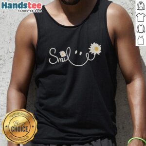 Original Smile Flower Tank Top featuring a colorful floral design, perfect for casual summer outfits.