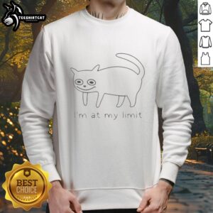 Cozy 'Good Cat I'm At My Limit' sweatshirt featuring a playful cat design, perfect for cat lovers and casual wear.