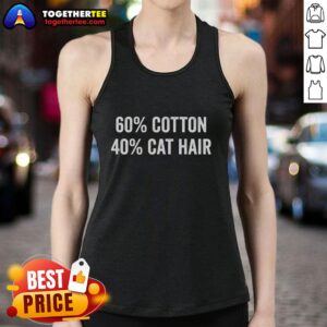 Official 60% Cotton 40% Cat Hair Tank Top in stylish design, perfect for cat lovers and casual wear enthusiasts.