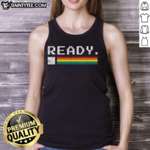 Hot Ready Commodore 64 pixel art tank top featuring retro gaming design and vibrant colors for nostalgic gamers.