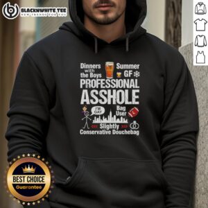 Top Professional Asshole Slightly Conservative Douchebag Hoodie in black, showcasing bold graphic design and stylish fit.