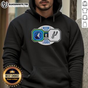 2026 NBA Playoffs hoodie featuring Minnesota Timberwolves vs San Antonio Spurs in Western Conference Semifinals design.