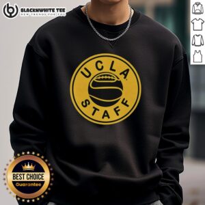 Retro UCLA Staff Basketball 2026 logo sweatshirt featuring classic design and vibrant colors.