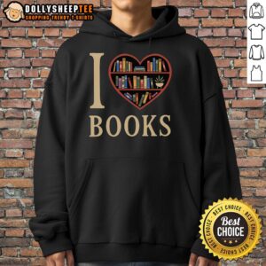 Cozy 'Good I Love My Books' hoodie featuring a vibrant design for book lovers, perfect for reading sessions and casual outings.