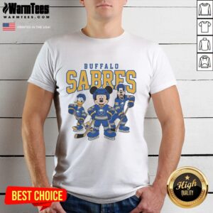 Pretty Buffalo Sabres Disney team ice hockey T-shirt featuring vibrant graphics and a comfortable fit for fans.