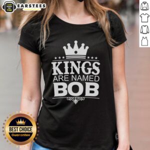 Funny personalized ladies tee featuring the joke 'Nice Kings Are Named Bob' for humor and style.