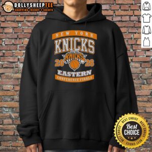 Vintage hoodie featuring the New York Knicks logo, celebrating their 2026 Eastern Conference Finals appearance.