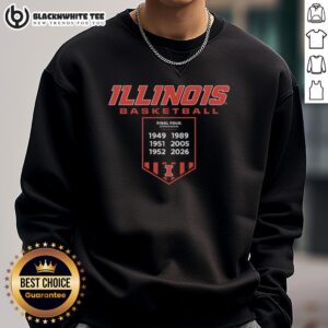 Top Illinois Fighting Illini Basketball Final Fours Banner Sweatshirt featuring team colors and logo for fans.