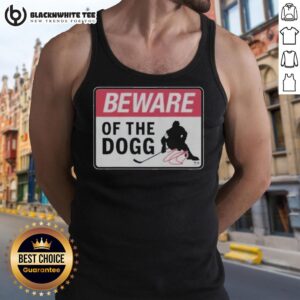 Top featuring Nathan MacKinnon 'Beware Of The Dogg' sign design, perfect for fans and summer wear.