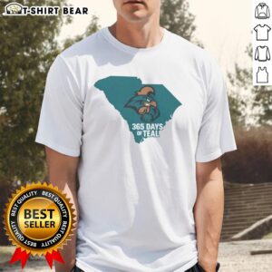 Premium Coastal Carolina 365 Days of Teal T-Shirt featuring vibrant teal color and stylish design for fans and beach lovers.