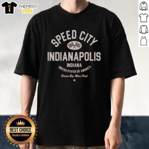 Pretty Indianapolis Speed City T-Shirt featuring vibrant racing graphics, perfect for fans in the United States of America.