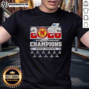 Alt Text: Premium Nebraska Cornhuskers 2026 Big Ten Softball Tournament Champions T-Shirt featuring team colors and logo.