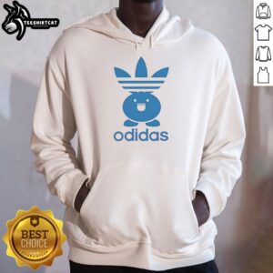 Funny Nice Odidas Pokmon Oddish parody hoodie featuring a playful design of Oddish in a stylish athletic style.