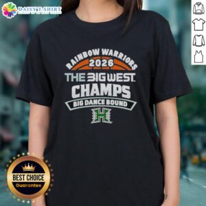Awesome Hawaii Rainbow Warriors 2026 NCAA Men's Volleyball Big West Champs tee celebrating their journey to the Big Dance.