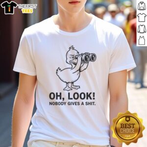 Alt Text: Pretty Oh Look Nobody Gives A Shit Zero Flocks Given T-Shirt design featuring bold text on a casual tee.