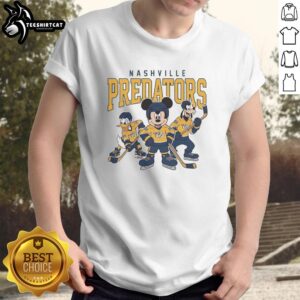 Nice Nashville Predators Disney Team Ice Hockey T-Shirt featuring vibrant graphics and a comfortable fit for fans.