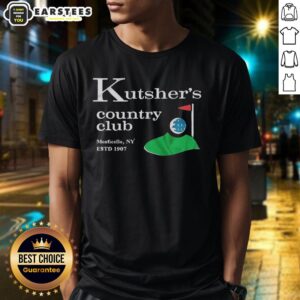 Vintage Kutsher's Country Club T-Shirt from Monticello, New York, established 1907, showcasing classic hotel design.