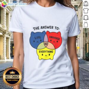 Good-The-Answer-To-Everything-42 Cute Ladies Tee featuring a stylish design and playful text for fans of pop culture.