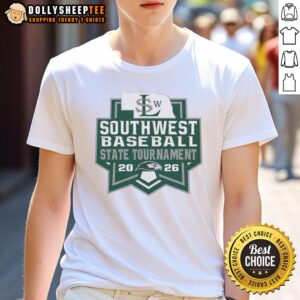 Alt Text: Top Southwest Silver Hawks Baseball State Tournament 2026 logo T-shirt featuring vibrant graphics and team colors.