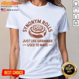 Official Synonym Rolls tee featuring a playful grammar-inspired design, perfect for language lovers and stylish casual wear.