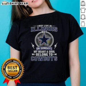 Top Dallas Cowboys NFL tee for women, showcasing team pride with 'My Heart And Soul Belong To Cowboys' design.