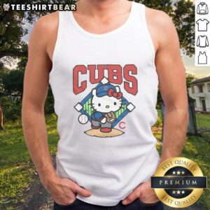 Cute Chicago Cubs Hello Kitty tank top featuring a playful design perfect for fans and summer outings.