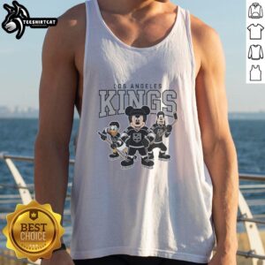 Nice Los Angeles Kings Disney team ice hockey tank top featuring vibrant graphics and comfortable fit for fans.