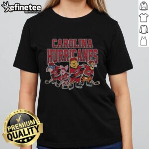 Good Carolina Hurricanes Winnie The Pooh ice hockey ladies tee featuring a playful design for fans and casual wear.
